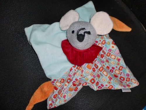 Doudou plat souris grise - doudou,