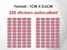 250 stickers mini petit autocollant (1 CM) Drapeau Anglais Angleterre (501)