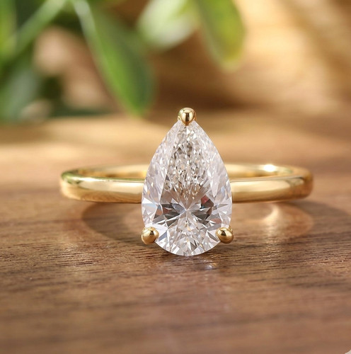 Bague femme diamant poire - , 1,50