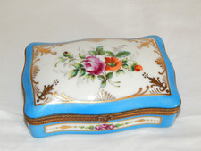 SUPERBE ANCIENNE Boîte en PORCELAINE de PARIS Sèvres à Décor Floral Signée