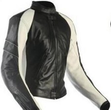 Blouson veste cuir moto blanc noir pour motarde lady femme Kelly T 34 Neuf