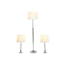 Lampadaire Home ESPRIT Blanc Argenté 50 W 220 V 35 x 35 x 150 cm [3 Pièces]