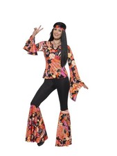 Smiffys Willow the Hippie Costume, Multi-Coloured (Size XS)