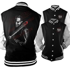Veste de collège pour homme Saviors Negan tête de mort Walking Lucille Dead neuve NS11217CJ