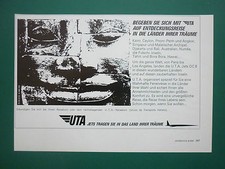 4/1966 PUB UTA AIRLINE DC-8 AIRLINER ANGKOR STATUE TEMPLE ORIGINAL GERMAN AD
