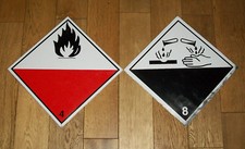 2 PANNEAU plaque TÔLE Camion-PRODUITS CHIMIQUE TOXIQUE-DESIGN INDUSTRIEL-ADR (b)