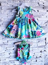 CATIMINI - ENSEMBLE 2P BÉBÉ FILLE MÊME THÈME ROBE A VOLANTS + MAILLOT ASSORTI 6M