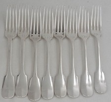 Christofle Cluny, Uniplat, 8 fourchettes de table métal argenté, excellent état.