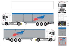 ELIGOR - Camion avec remorque bâchée du transporteur JACOT - RENAULT T 480 4x...