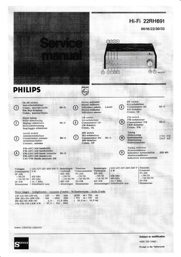 Service manuel instructions - manuel, d'instructions