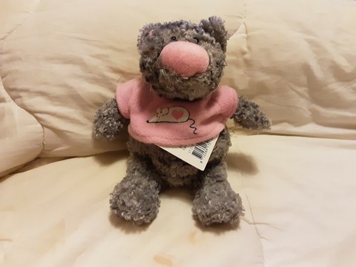 Doudou peluche chat gris - doudou, rose