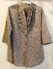 Chemisier beige gris à frou