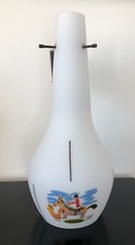 Lustre en opaline avec dessins naïfs pour enfant datant des années 1950