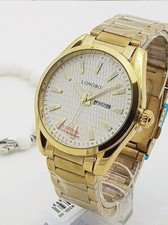 X Montre Bracelet LongBo 80439G Homme Quartz Date Élégante Dorée Blanche Lac