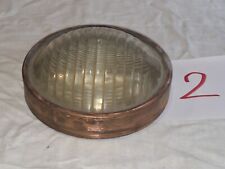 Lentille Fresnel Verre Projecteur Lampe SNCF Gremer Ou Autre Entourage Cuivre