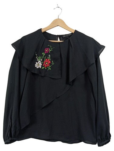 Zara pull femmes noir - zara, broderie