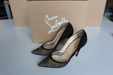 CHRISTIAN LOUBOUTIN chaussures MILUNA 100 FISHNET/SUEDE black 38 (33925)