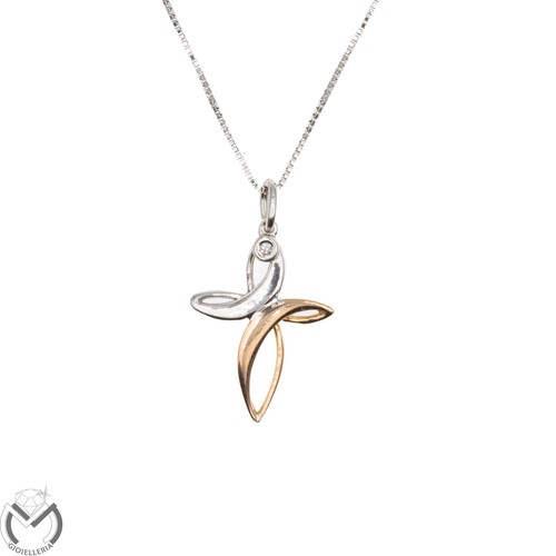 Collier blanc rose kt - blanc, 18