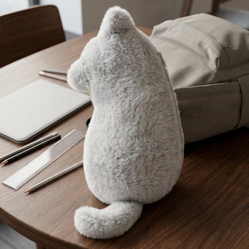 Trousse chat peluche doux - chat, en
