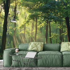 Papier Peint Intissé Panoramique Forêt Vert Nature Modern XXL Chambre et Salon