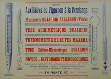 Affichette ancienne entoilée : Mustimètre - Dujardin - Saleron - Vendanges 