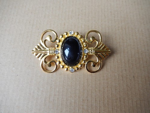 Broche couleur signee - broche, or