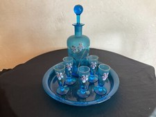 # Service à liqueur cristal décor émaillé  ancien Legras , Georges sand