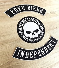 PACK Patch Harley Davidson Free Biker / Independent motorcycles XXL 34cm x6.7 cm