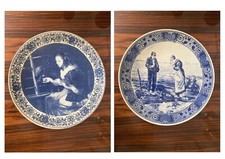 Lot 2 Plats/Assiettes, Faience de Delfts Blauw Chemkefa, D: 33cm (négociable)