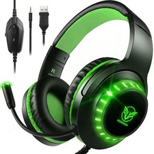 Casque Gaming pour PS4/PS5/Xbox One/PC/Nintendo Switch avec LED Lampe et Stér...