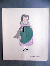 BOURGOGNE BRESSANE planche au POCHOIR / Aline KEIM costume régional 1930 Louhans