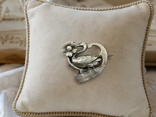Broche ancienne 1900 - cygne, en