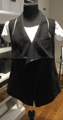 Vince black vest open cascade - vest,