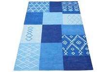 Tapis Bleu Beige 100% Laine