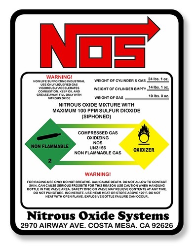 Autocollant nos nitrous oxide - autocollant,
