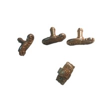 Lot de 3 poignées anciennes + 1 targette – métal blanc doré – style...