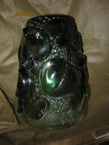 Vase verre vert décor - décor, de