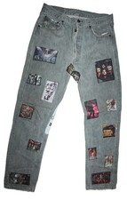 LEVI'S 501 Jeans W33 L32 BLau USA Denim Regular Straight Queen Patches