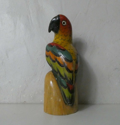 Sculpture perroquet bois - sculpture, en