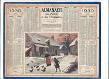 ALMANACH des PTT,  CALENDRIER DES POSTES - 1930 -   LA RENTREE AU POULAILLER