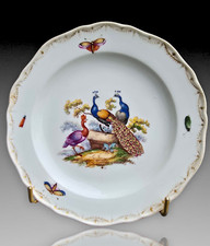 MEISSEN ASSIETTE PORCELAINE EP.XVIIIEME DECOR OISEAUX 1/2 PLATE PORCELAIN 19TH