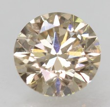 0.24 Carat Jaune Marron VS2 Rond Brillant Naturel Amélioré Extrait Diamant 3.64m