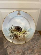 Ancienne Assiette Porcelaine Sèvres Lahore & Panier XIXème 19ème Chasse Sanglier