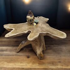 Bois Table D'Appoint Exotique Table Basse en Bois de Teck Table de Salon Racine