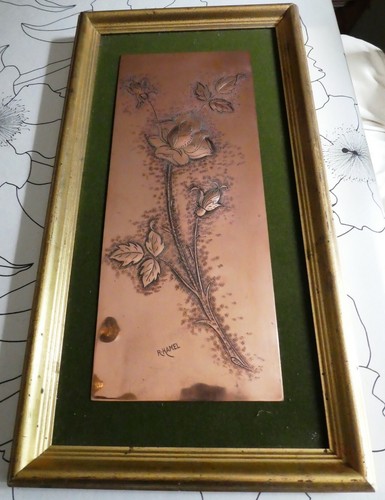 Tableau plaque cuivre - plaque, repousse