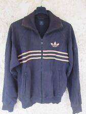 Veste ADIDAS rétro vintage noir TREFOIL or doré gold jacket coton S