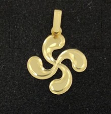 Pendentif Or 18K 750 Mls. Lauburu, Croix Basque. 22,5 Mm. Réf 22217