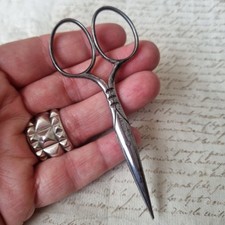 CISEAUX de COUTURE Anciens Acier Fin XIXè Marque NOGENT Antique Scissors