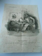 Caricature 19ème - Une Supposition Chambre à louer 