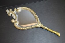 *GLACE MIROIR FACE A MAIN BRONZE Style LOUIS XV OBJET DE COLLECTION déco Boudoir